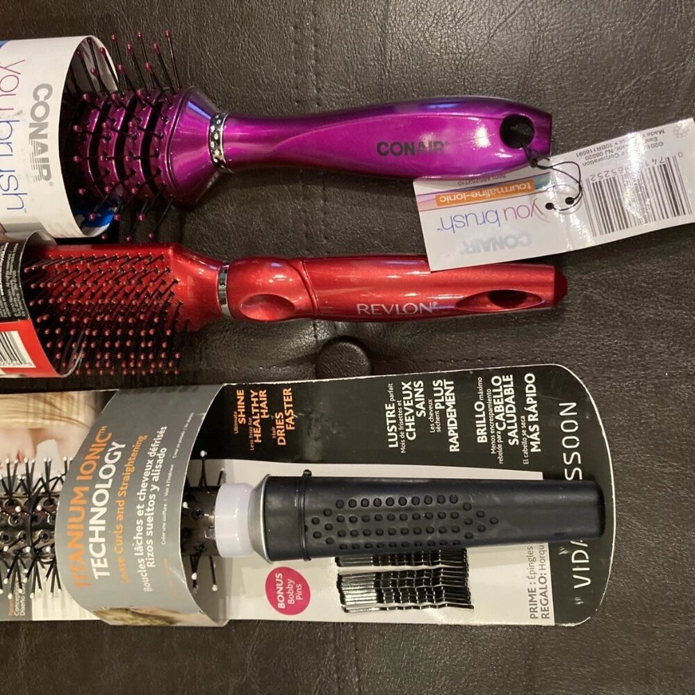 NEW - Lot of 3 Hairbrushes